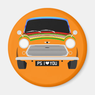 Aimant Stripey classique Austin Mini Cooper voiture