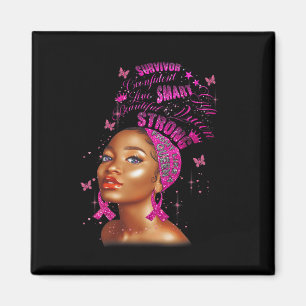 Aimant Strong Smart Black Women Brast Cancer Survive Pin