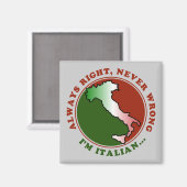 Aimant Stubborn Italian Funny (Recto/Verso)