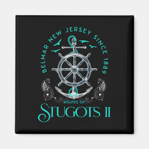 Aimant Stugots Belmar Nj Ancre en détresse T-shirt Sarcas