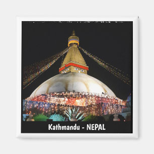 Aimant Stupa Boudhanath, Katmandou la nuit - Népal