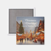 Aimant Style allemand Salutations de marché de Noël Kitsc (Recto/Verso)