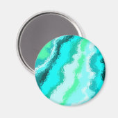 Aimant Style aquarellisé bleu vert aqua (Recto/Verso)