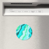 Aimant Style aquarellisé bleu vert aqua (In Situ (Lave-vaisselle))