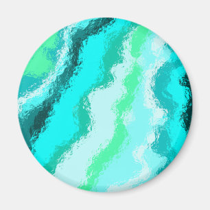 Aimant Style aquarellisé bleu vert aqua