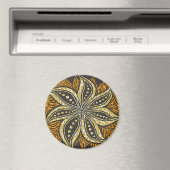 Aimant Style Batik Floral Abstrait africain (In Situ (Lave-vaisselle))
