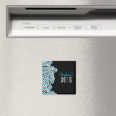 Aimant Style Blue Sweet 16 Zebra Heart Design Nom (In Situ (Lave-vaisselle))