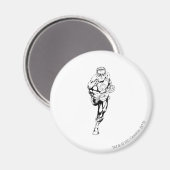 Aimant Style de bande dessinée - Coureur, noir et blanc (Recto/Verso)