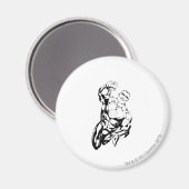 Aimant Style de bande dessinée - Volant vers le haut, noi (Recto/Verso)