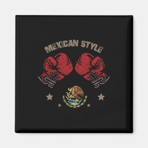 Aimant Style de boxe mexicaine Drapeau mexicain Sty de bo