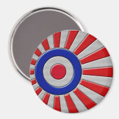 Aimant Style de fibre de carbone Mod Roundel Sunburst (Recto/Verso)