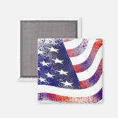 Aimant Style de Grunge Patriotique Faded American Drapeau (Recto/Verso)