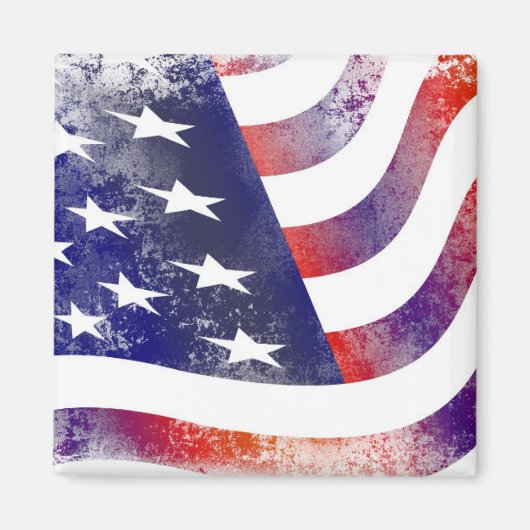 Aimant Style de Grunge Patriotique Faded American Drapeau (Devant)