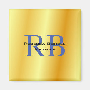 Aimant Style de Luxe Monogramme Minimaliste Couleur Or Un