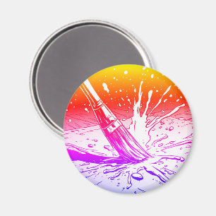 Aimant Style de pinceau graphique coloré tache de peintur