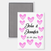 Aimant style de texte simple et blanc mariage (Recto/Verso)