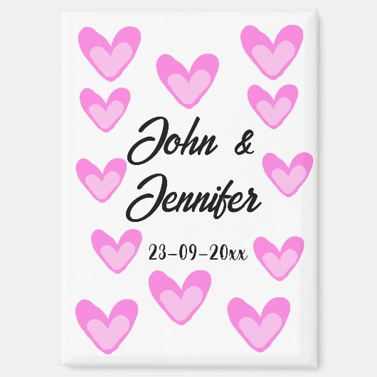 Aimant style de texte simple et blanc mariage (Recto)