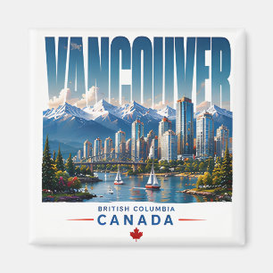Aimant 🏔 Style de ville côtière moderne de Vancouver 🏔