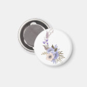 Aimant Style floral de boutique violet (Recto/Verso)
