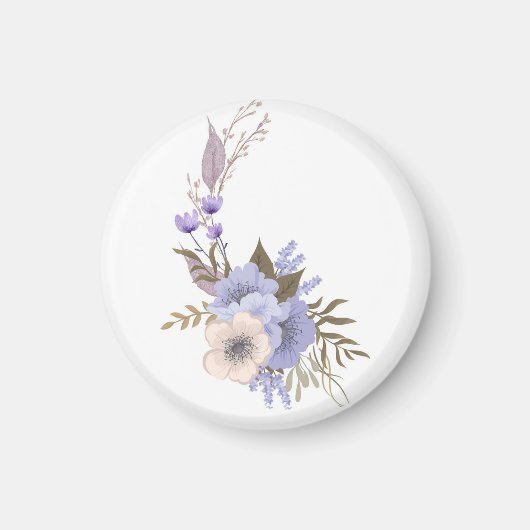 Aimant Style floral de boutique violet (Devant)