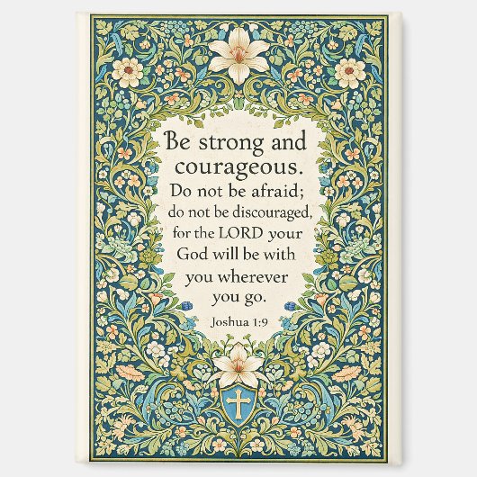 Aimant style floral et écriture de William Morris (Recto)