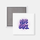 Aimant Style Graffiti pour fille NYC (Recto/Verso)