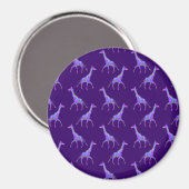 Aimant Style hippie étincelant Giraffe violette (Recto/Verso)