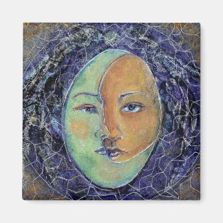 Aimant Style Jungian Sun Moon Face Mandala