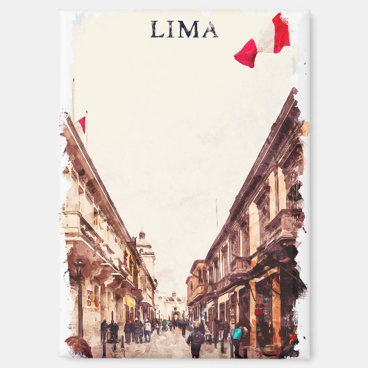 Aimant Style Lima Pérou Architecture Voyage (Recto)
