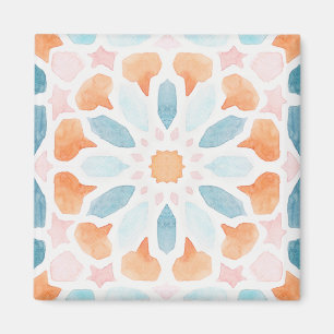 Aimant Style marocain coussin en bleu et orange 2
