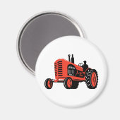 Aimant Style rétro du tracteur vintage (Recto/Verso)
