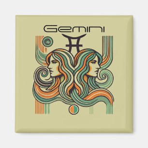 Aimant Style rétro Gemini Zodiac