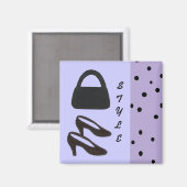 Aimant Style - Sac noir et chaussures noires (Recto/Verso)