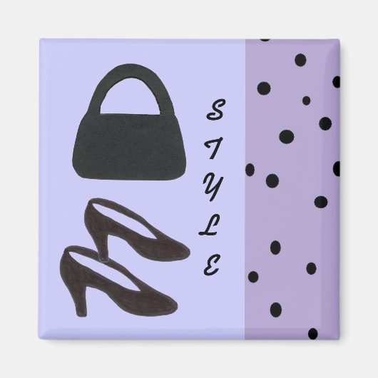 Aimant Style - Sac noir et chaussures noires (Devant)
