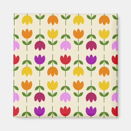 Aimant Style scandinave coloré sur Crm Flower Motif (Devant)