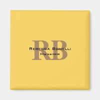 Style Tendance Monogramme Minimaliste Jaune Uni