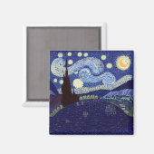 Aimant Style Vincent Van Gogh Starry Nuit et lac (Recto/Verso)