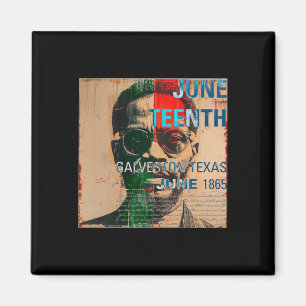 Aimant Style vintage 1865 Junetten Galveston Texas Blac