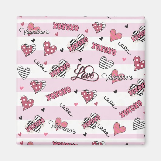 Aimant Style XOXO Valentine's Day (Devant)