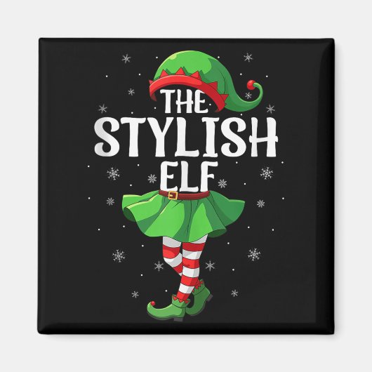 Aimant Stylish Elf Christmas Girls Women Elf Squad Xmas F (Devant)