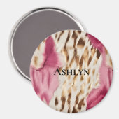 Aimant Stylish Girly Rose White Gold Zebra (Recto/Verso)