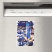 Aimant Stylish Oklahoma City Night View Watercolor (In Situ (Lave-vaisselle))