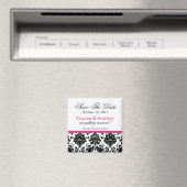 Aimant Stylish Rose Damask Enregistrer l'aimant Date (In Situ (Lave-vaisselle))
