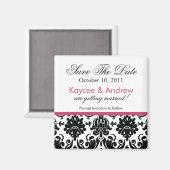 Aimant Stylish Rose Damask Enregistrer l'aimant Date (Recto/Verso)