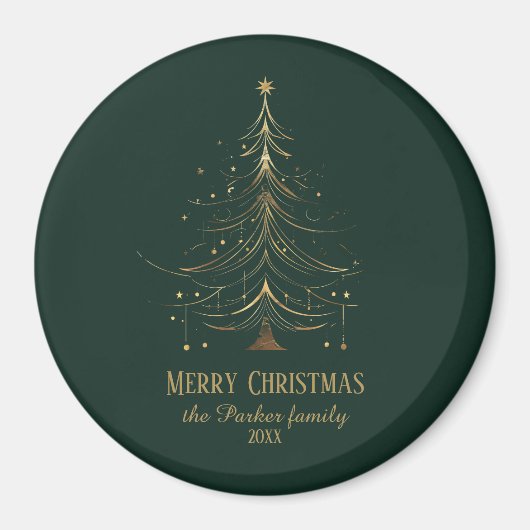 Aimant Stylized Christmas Tree in Gold on Dark Background (Devant)