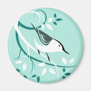 Aimant Stylized Nuthatch In Tree