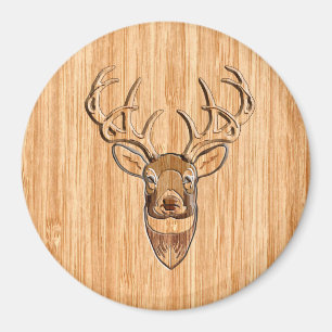 Aimant Stylo Buck Buck Buck Antlers Grain en bois clair