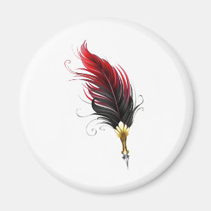 Aimant Stylo rouge en plumes avec nib or