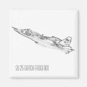 Aimant SU 25 Grach Soviet Frogfoot Plane Croquis