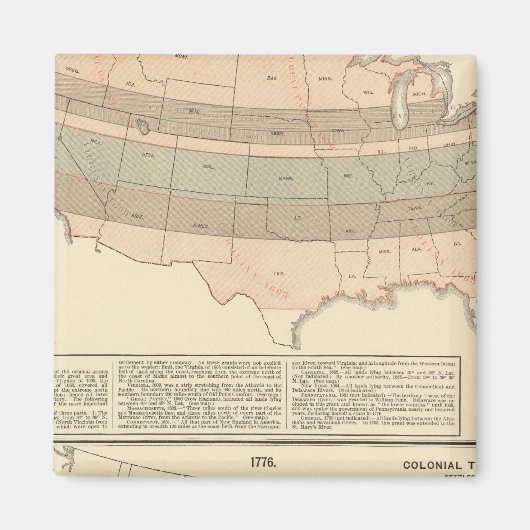 Aimant Subventions originales de 1776 zone de peuplement (Devant)